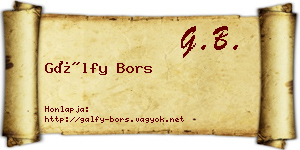 Gálfy Bors névjegykártya